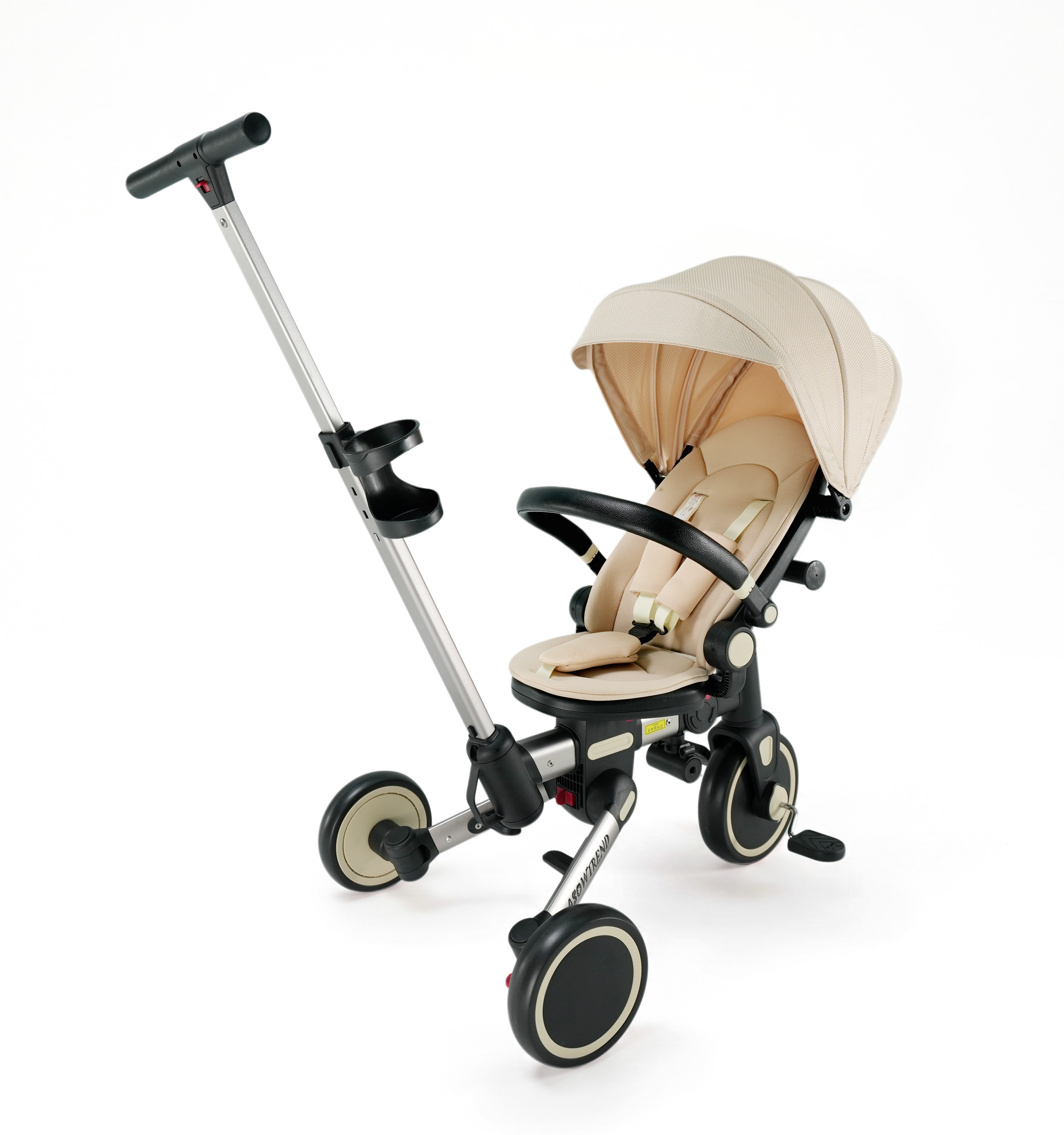 ベージュ キャノピー付き 三輪車 別アングル